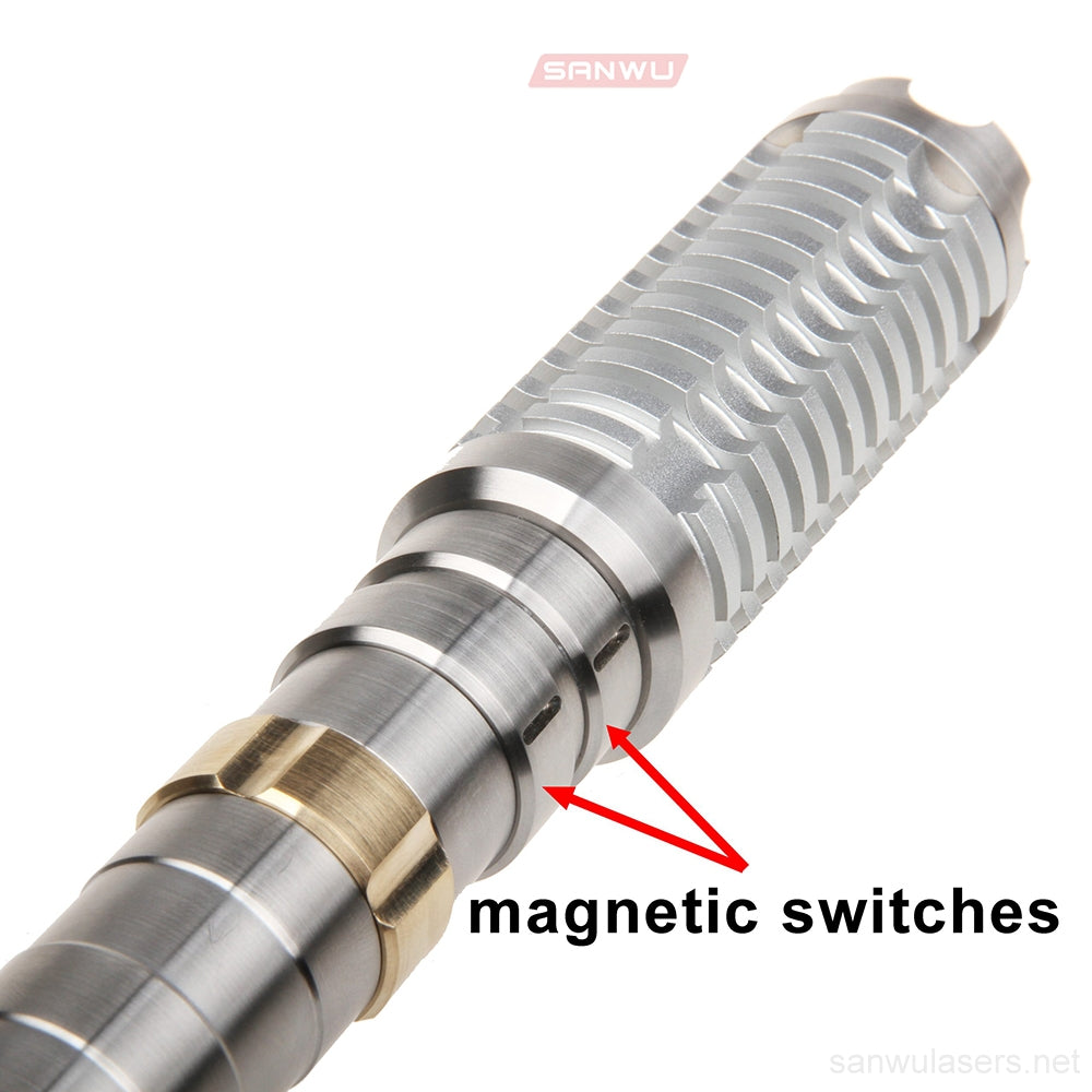 Sanwu Lasers Striker Saber 525nm Green Laser Pointer 1.2W, 1.6W, 2W & Double Magnetic Switches