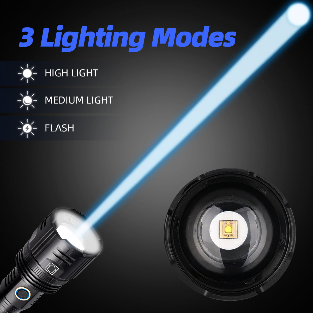 ''Shadowlasers "JF021 Zoom White Laser Flashlight 30W Range 1,000 Meters