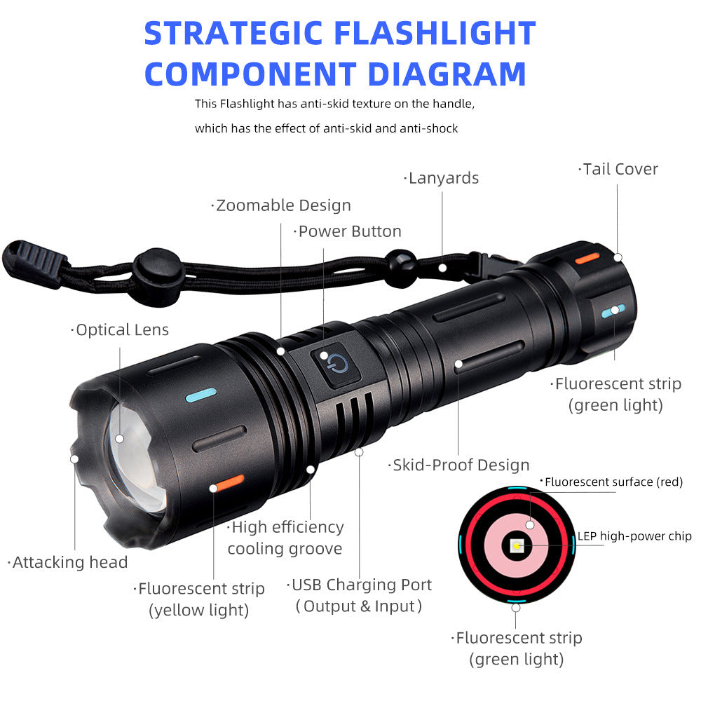 ''Shadowlasers "JF023 Zoom White Laser Flashlight 30W Range 1,000 Meters