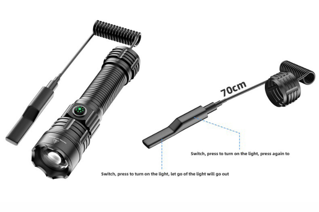 ''Shadowlasers "JF030 Zoom White Laser Tactical Flashlight Pressure Switch Rail Bracket