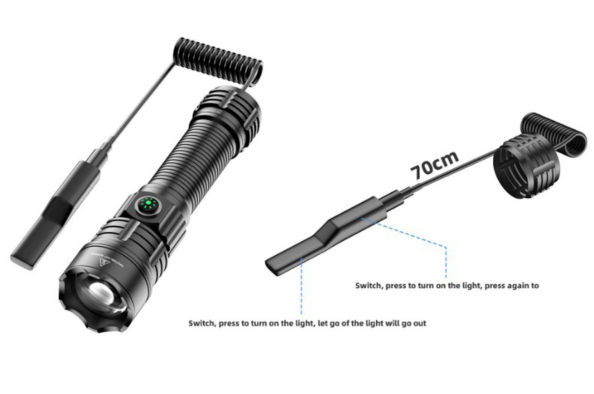 ''Shadowlasers "JF030 Zoom White Laser Tactical Flashlight Pressure Switch Rail Bracket