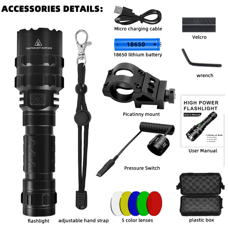 ''Shadowlasers "JF1102 5 Colors Tactical Flashlight 10W Range