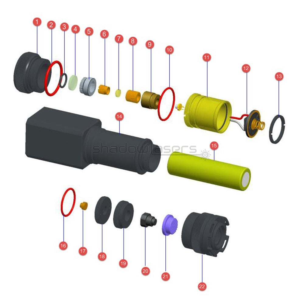 ''Shadowlasers "D7 Green/Blue/Red/Purple Laser Pointer Waterproof
