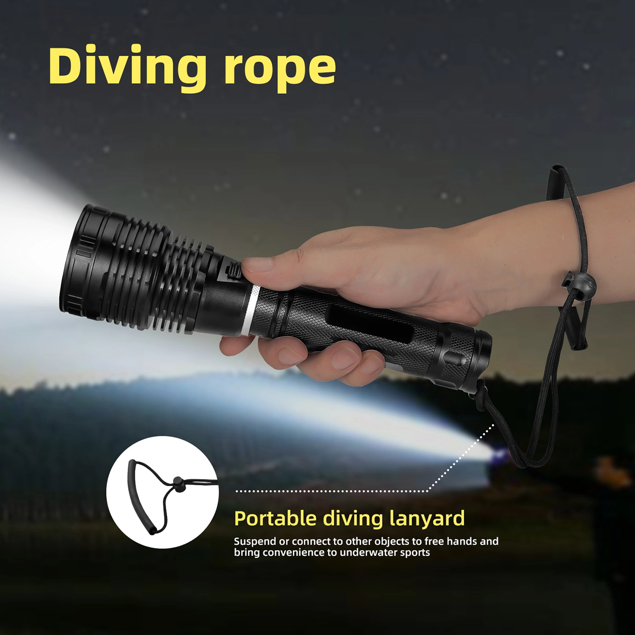 ''Shadowlasers "DV18 30W White, Yellow Light Diving Flashlight P70.2 LED