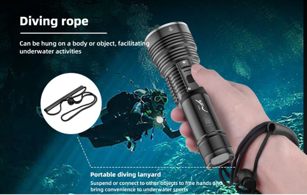 ''Shadowlasers "DV66 40W White Laser Diving Flashlight BT90 LED 4 Light Modes