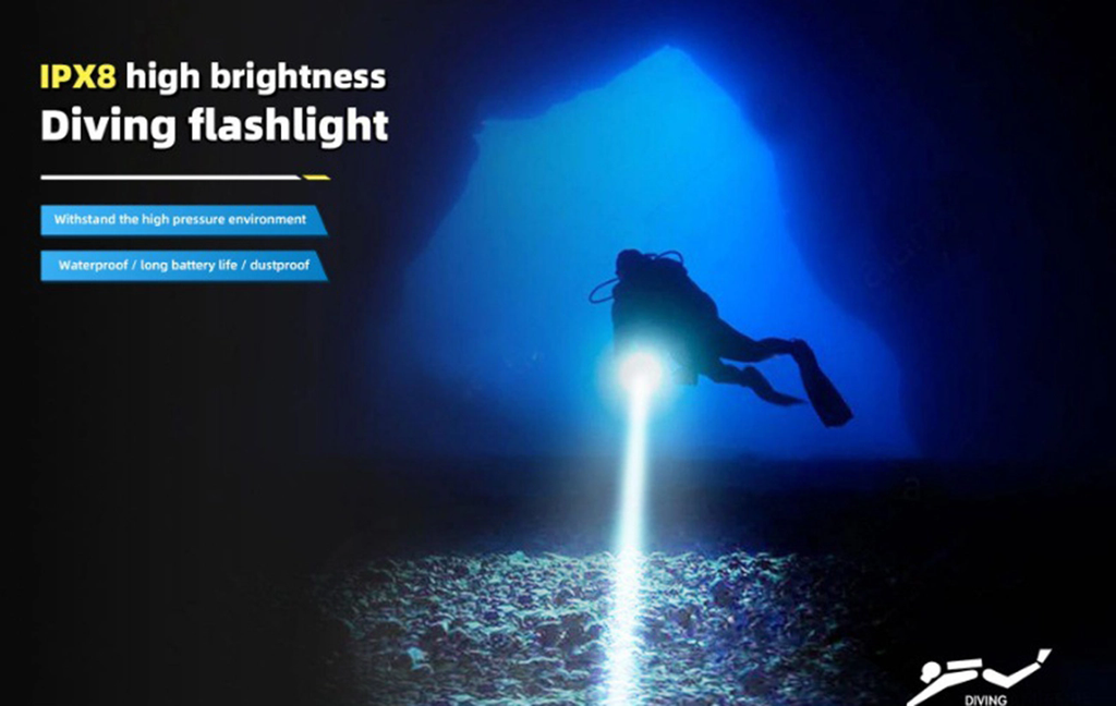 ''Shadowlasers "DV66 40W White Laser Diving Flashlight BT90 LED 4 Light Modes