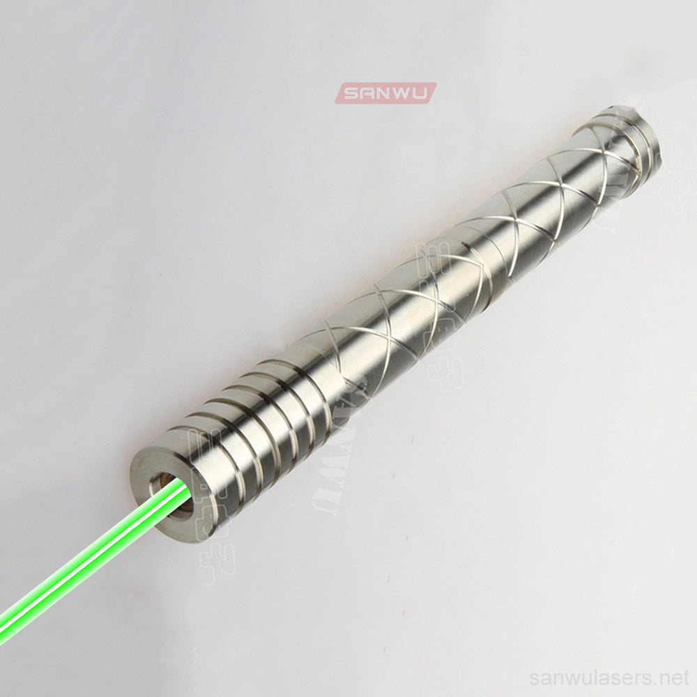 Sanwu Lasers Silver Series 525nm 1.2W, 2W BURNING Green Laser Pointer