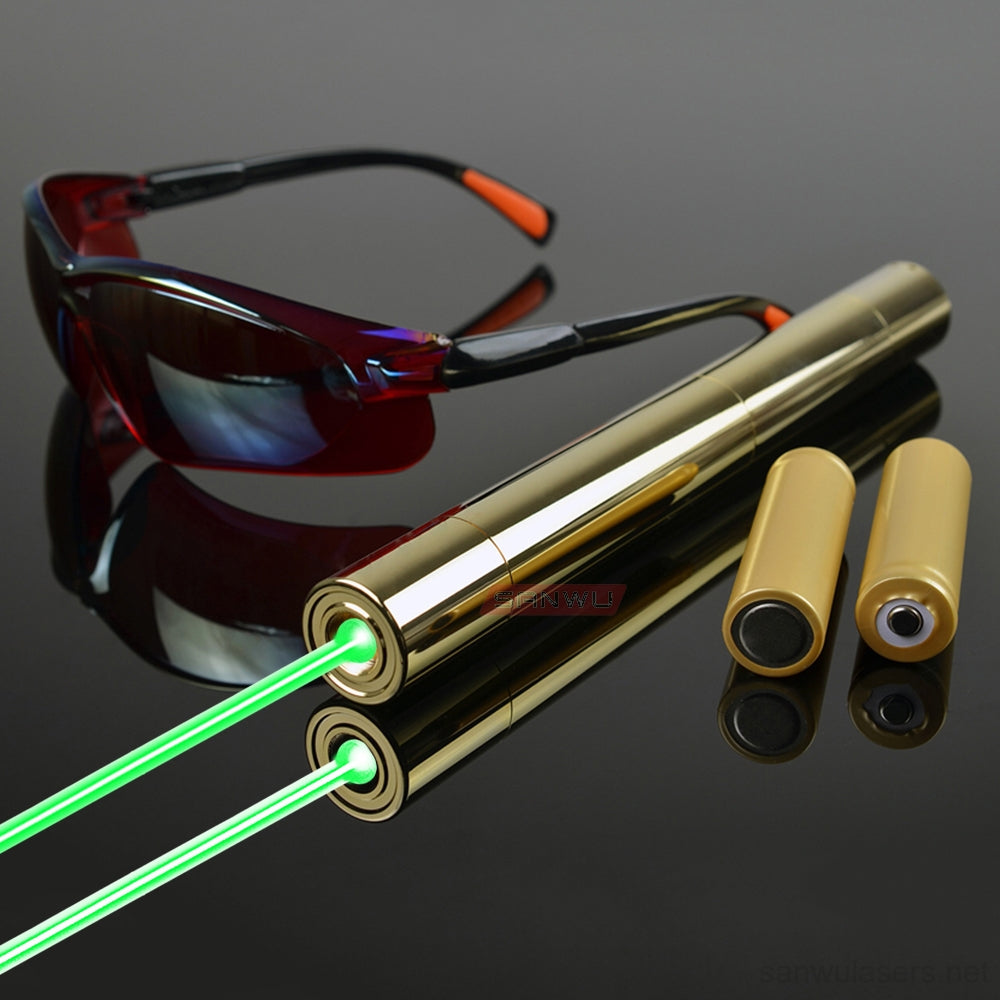 Sanwu Lasers Silver Series 525nm 1.2W, 2W BURNING Green Laser Pointer