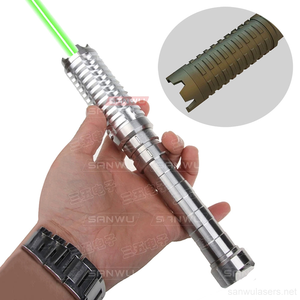 Sanwu Lasers Spiker Saber 525nm Green Laser Pointer 1.2W, 1.6W, 2W & Two Magnetic Switches & 18650 Battery