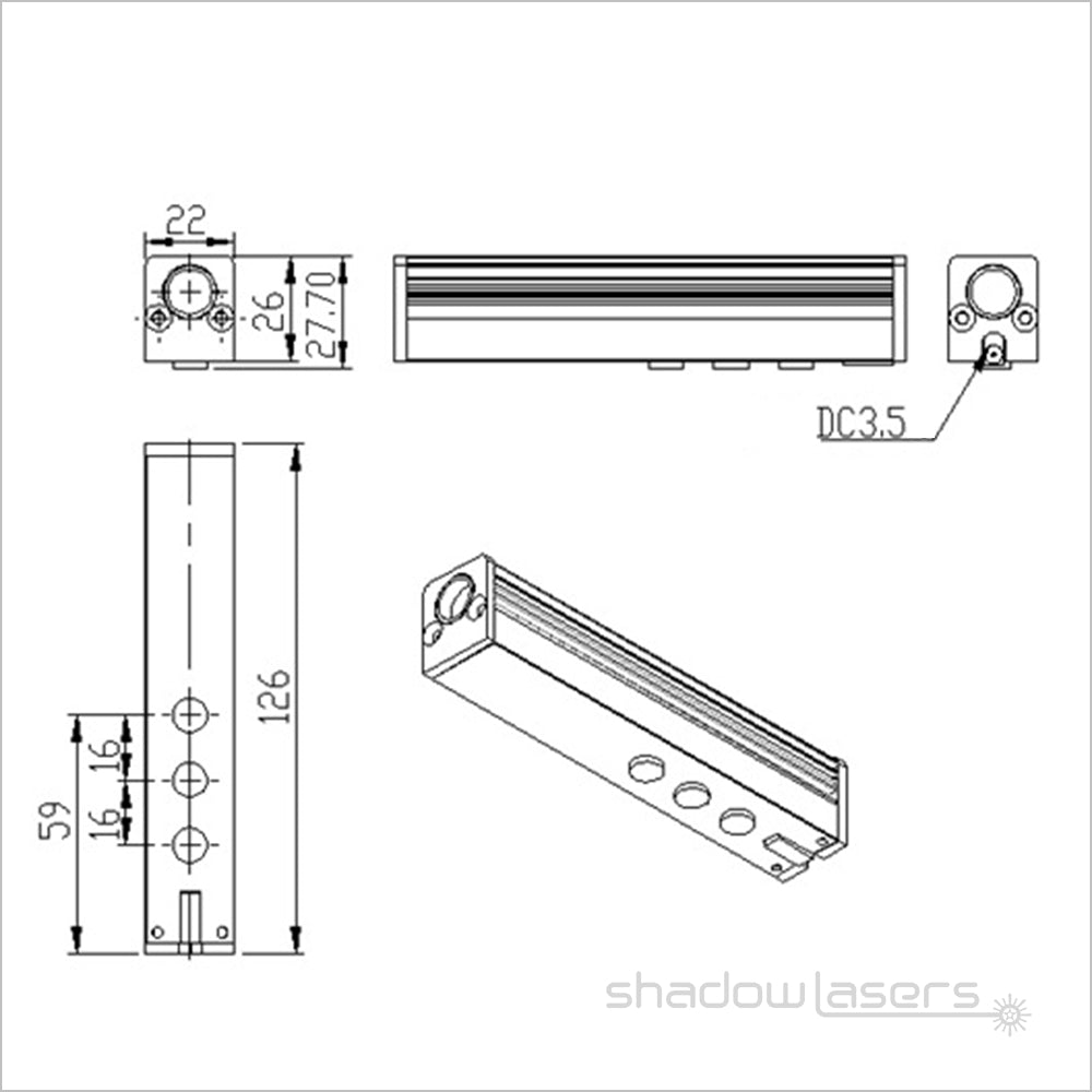 ''Shadowlasers "RQ4 650nm Handheld Double Headed Red Laser Sword 100MW