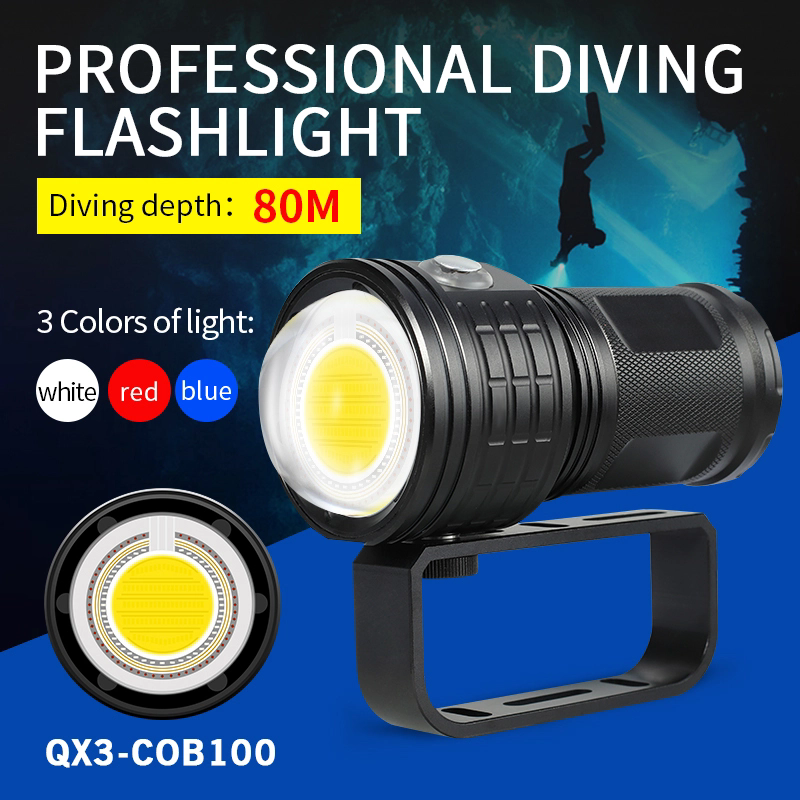 ''Shadowlasers "QX3 80W Photography Fill Light Diving Flashlight