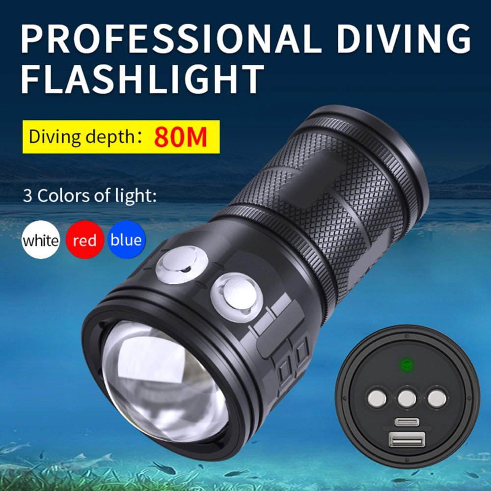 ''Shadowlasers "QX4 80W Photography Fill Light Diving Flashlight