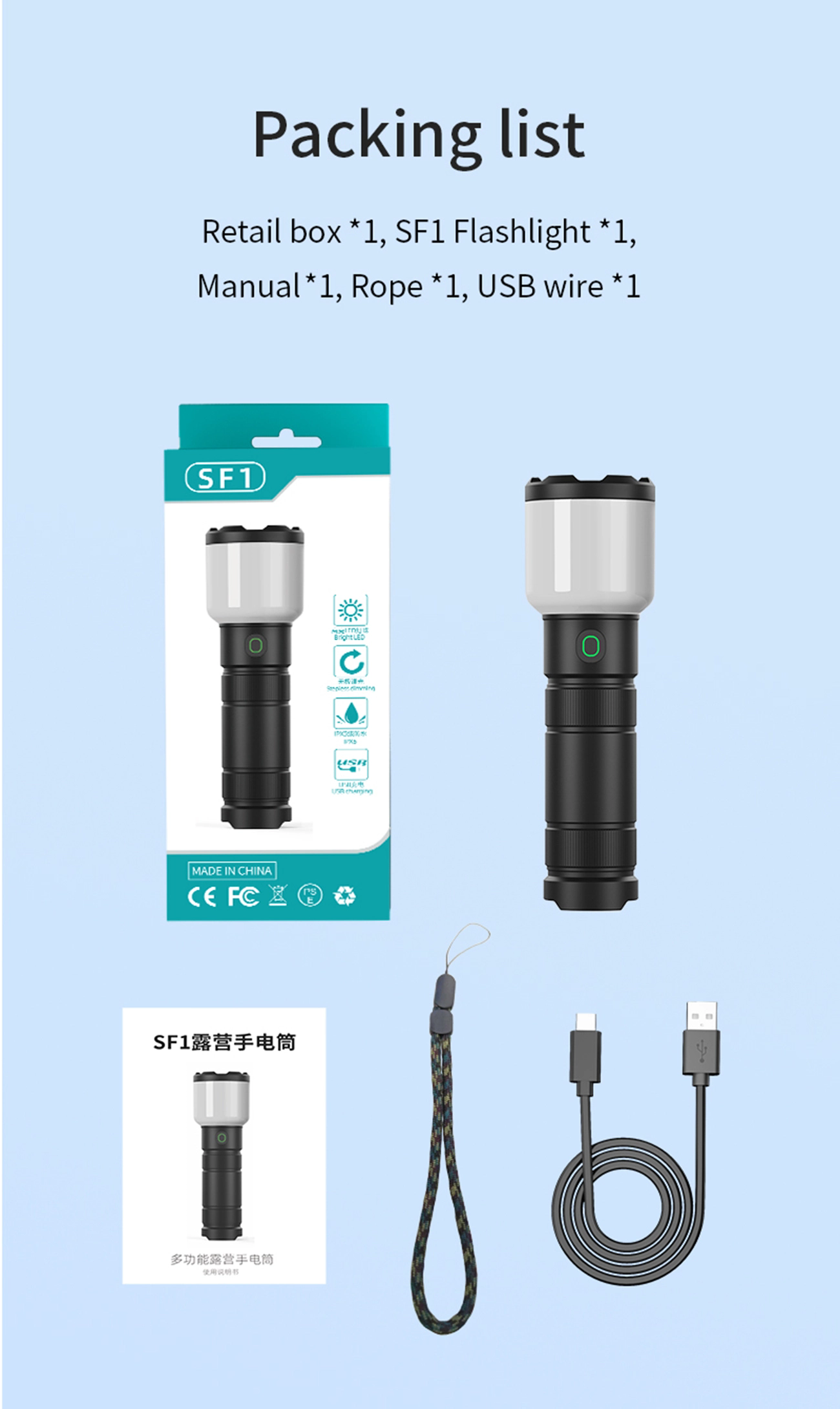 ''Shadowlasers "SF1 10W 4 Colors SST20 LED Flashlight