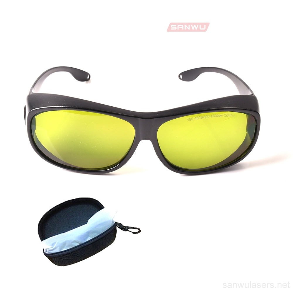Sanwu Lasers T4 Laser Safety Goggles For 190-450 & 800-1700nm Laser Pointer OD4+ CE VLT>35%