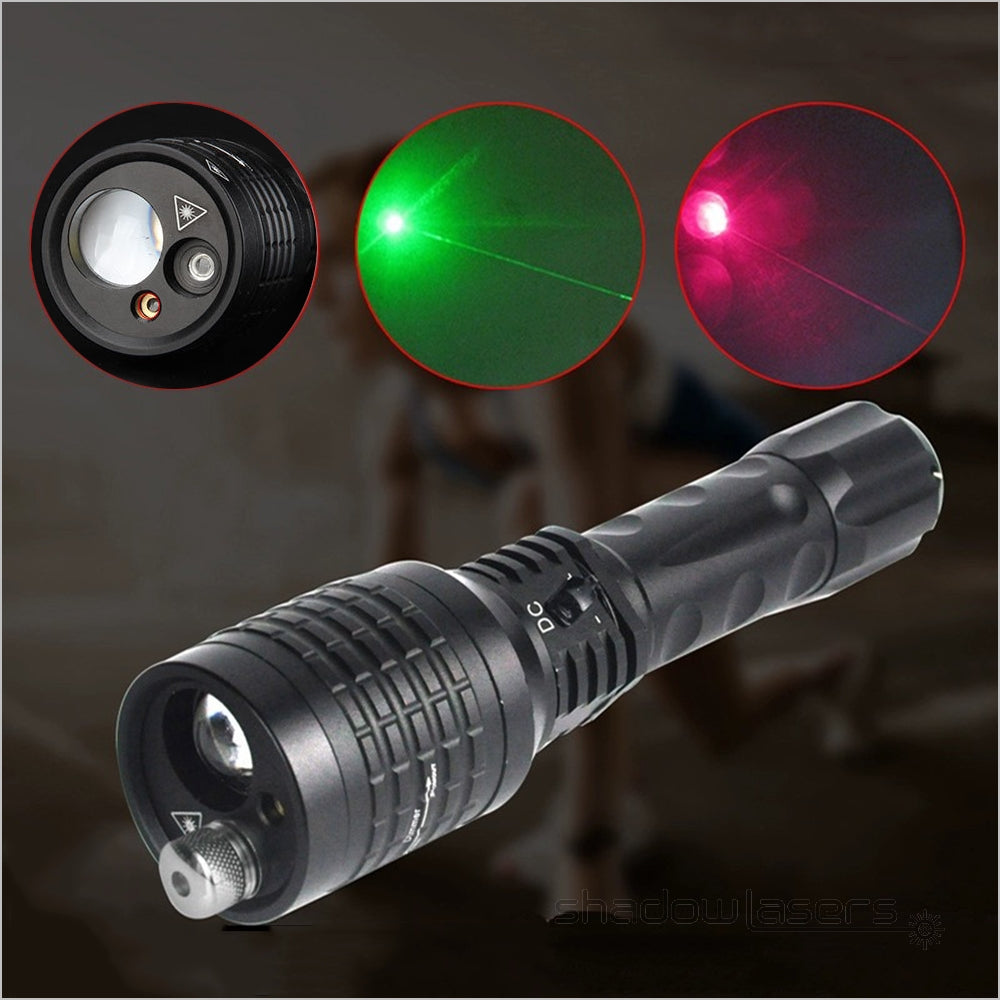 ''Shadowlasers " U8 3 In 1 Red & Green Laser Flashlight 10W T6
