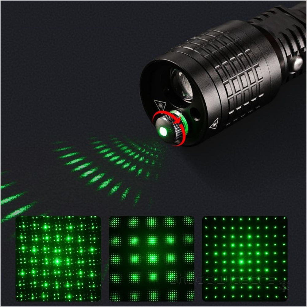 ''Shadowlasers " U8 3 In 1 Red & Green Laser Flashlight 10W T6